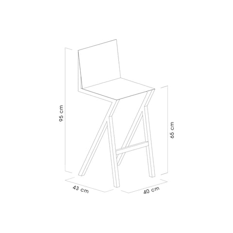 Silla Alta Pliego, taburete moderno para barras y mesones.