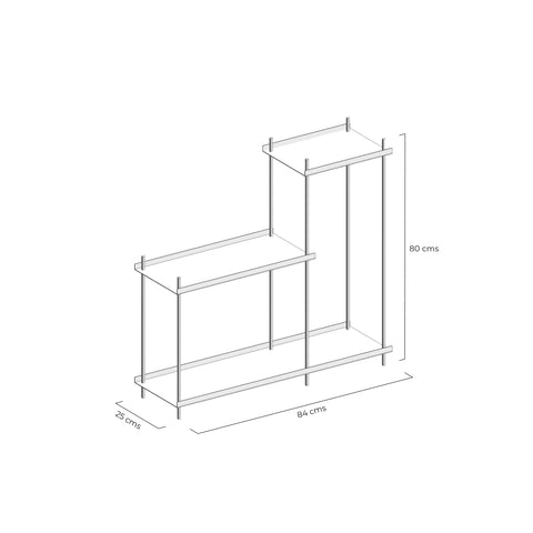 Estante Pilote de estructura ligera en metal, ideal para almacenamiento.