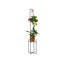 Pedestal Doble para Plantas, soporte de diseño minimalista en metal.